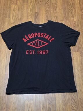 Aeropostale Men’s 2XL Black Logo Tee Cali 1987 Graphic T-Shirt Casual Streetwear